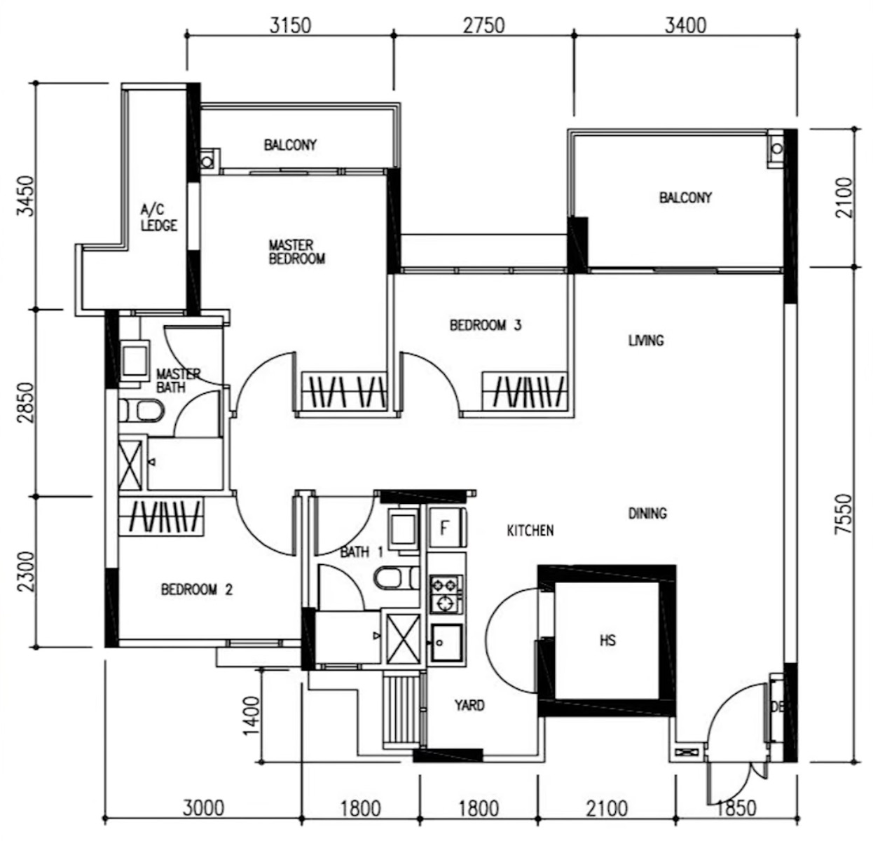 Floor plan of 638A Punggol Drive, 4-Room Premium HDB